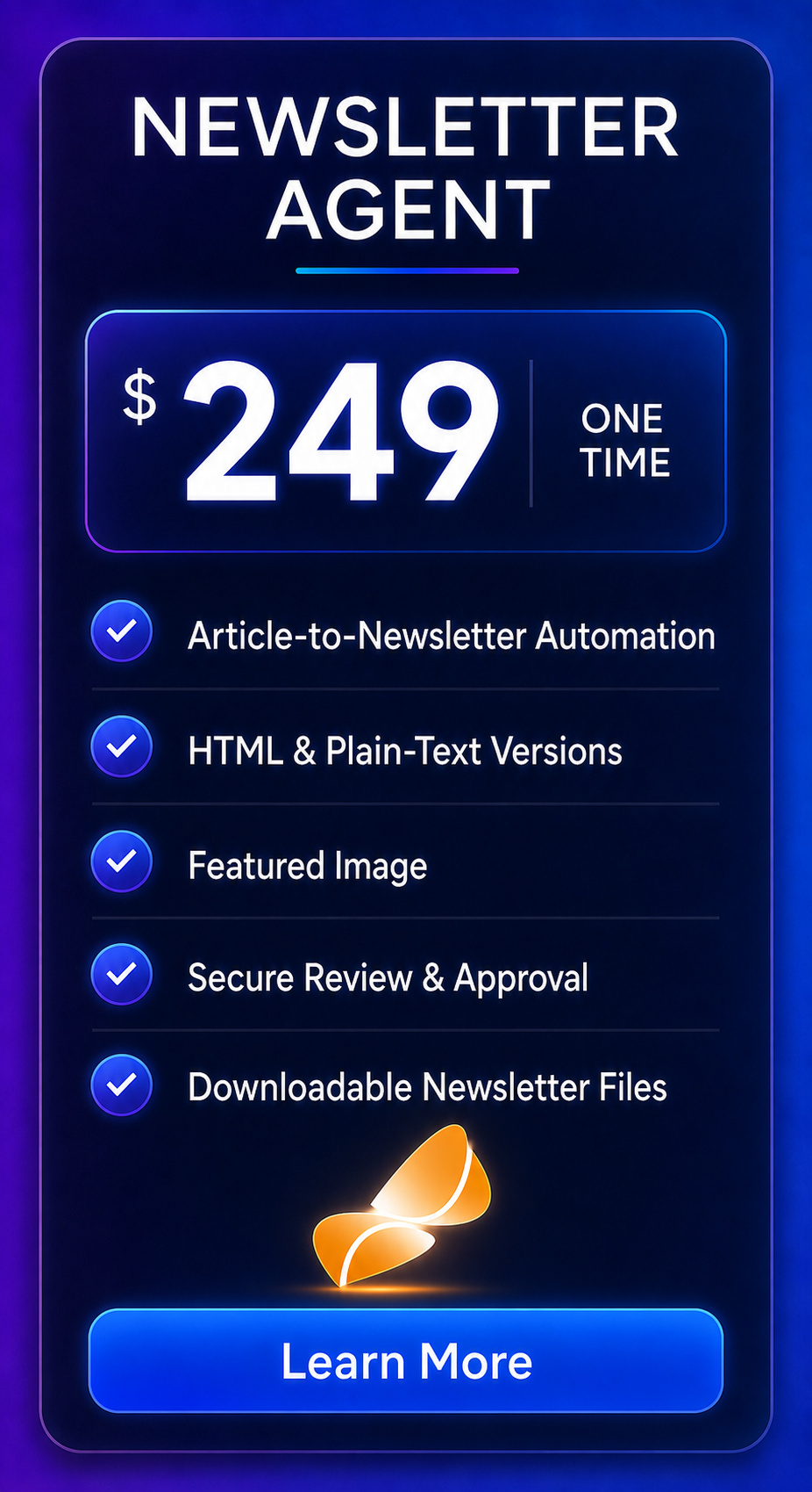 price card for newsletter ai agent